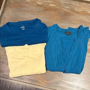 J.Jill Women’s Top‎ Bundle Size Small – 3 Pieces Teal Yellow Long Sleeve